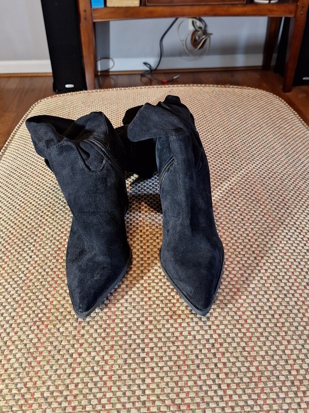 Forever 21 Black Manmade Suede Pointed-Toe Women's Thigh High Boots
